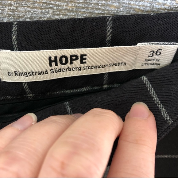 Hope by Ringstrand Soderberg black plaid work career office pants size 8 - Picture 2 of 3
